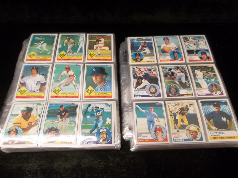1983 Topps Baseball Complete Set of 792 in Pages