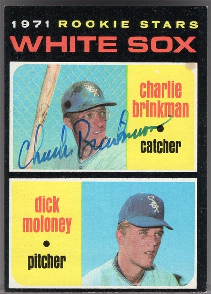 Autographed 1971 Topps Bsbl. #13 Chuck Brinkman RC