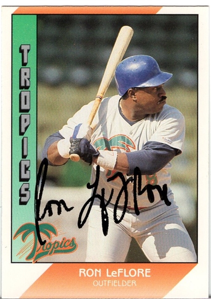 Autographed 1991 Pacific Senior League Bsbl. #63 Ron LeFlore, Tropics