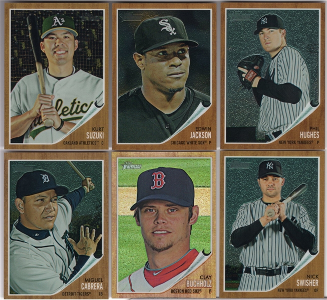 2011 Topps Heritage Bsbl. “Chrome/ Chrome Refractor”- 6 Diff. Cards