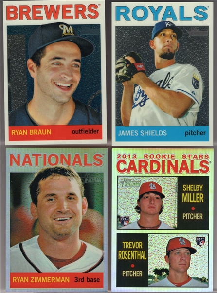 2013 Topps Heritage Bsbl. “Chrome/ Chrome Refractor”- 4 Diff. Cards