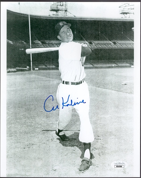 Autographed Al Kaline Detroit Tigers MLB B/W 8” x 10” Photo- JSA Certified