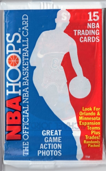 1989-90 Hoops Series 2 Bskbl.- 1 Unopened Pack of 15 Cards with #200 Michael Jordan on Top!