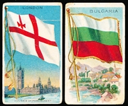 1911 Recruit Little Cigars “Flags of All Nations” (T59) Cards- 2 Diff.