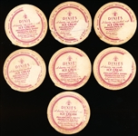 1938-’40 Dixie Brand “Movie Star” Ice Cream Lids- 7 Diff.
