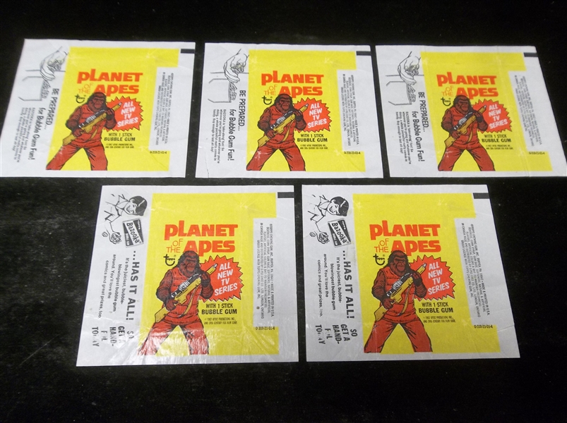 Lot Detail - 1975 Topps “Planet of the Apes TV Series” Wrappers- 5 Wrappers