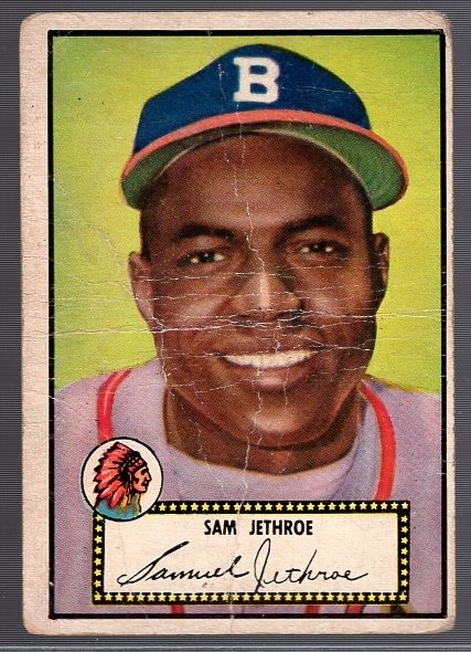 1952 Topps Baseball- #27 Sam Jethroe, Boston Braves- Black Back