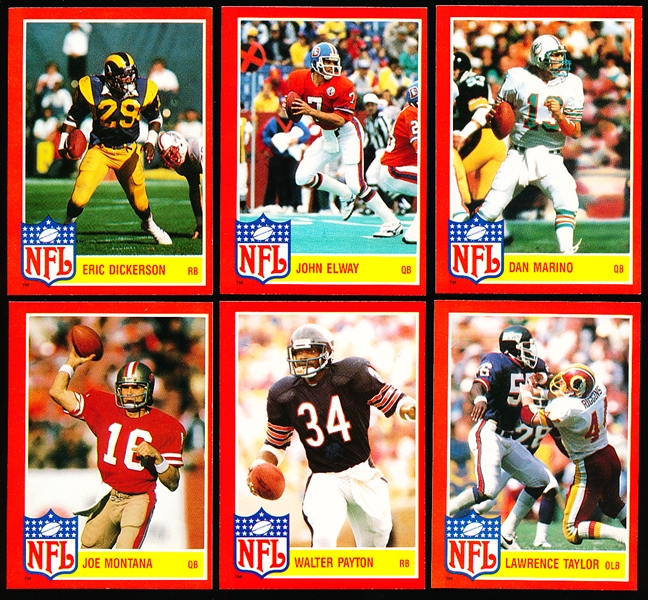 1985 Topps Ftbl.- “Glossy NFL Star Set” of 11