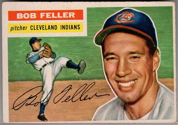 1956 Topps Baseball- #200 Bob Feller, Indians