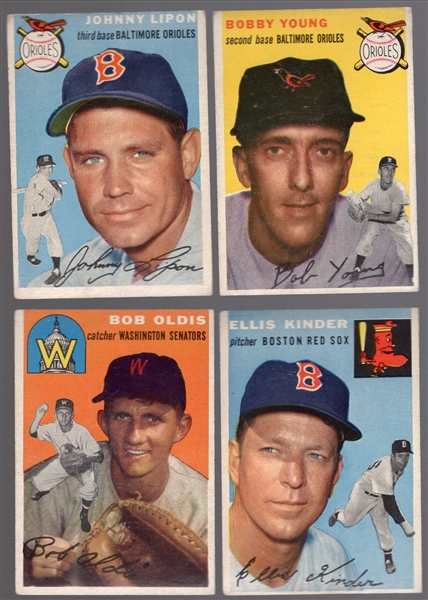 1954 Topps Bb- 4 Diff