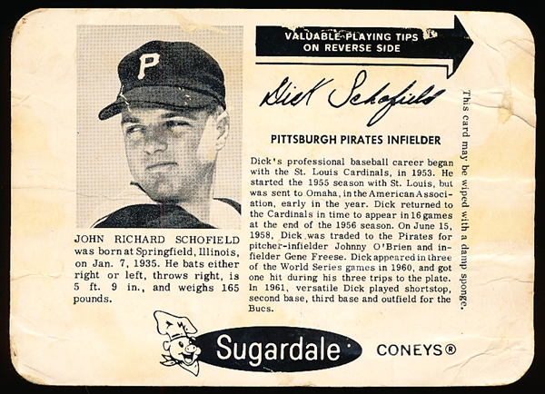 1963 Sugardale Baseball- #E Dick Schofield, Pirates