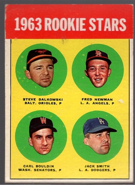 1963 Topps Bb- #496 Steve Dalkowski RC