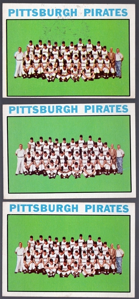 1964 Topps Bb- #373 Pirates Team- 3 Cards