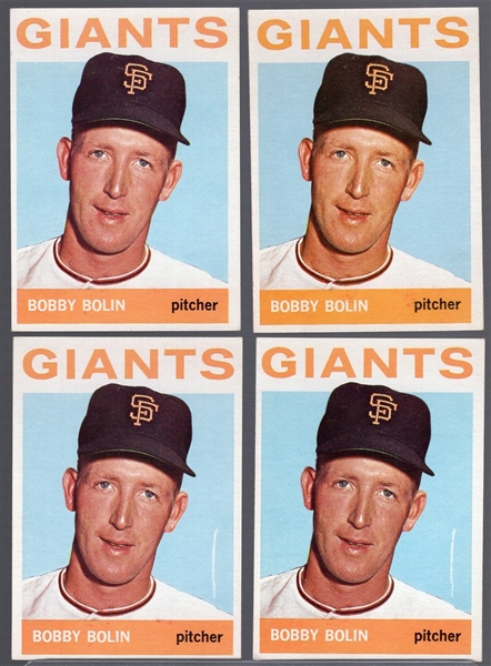 1964 Topps Bb- #374 Bobby Bolin, Giants- 2 Variations