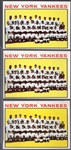 1964 Topps Bb- #433 New York Yankees- 3 Cards