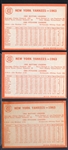 1964 Topps Bb- #433 New York Yankees- 3 Cards
