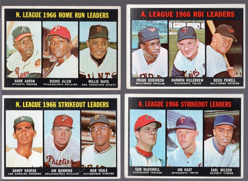 1967 Topps Bb- 4 Diff Leaders