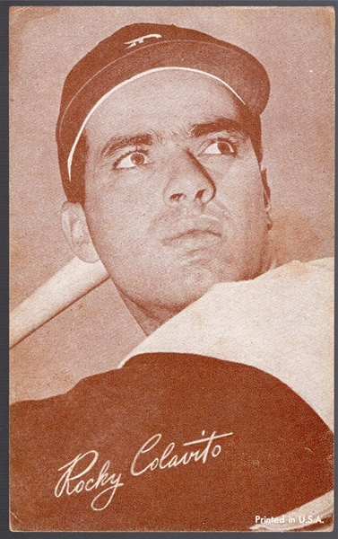 1963 Exhibit Bsbl. Sepia- Rocky Colavito, Detroit