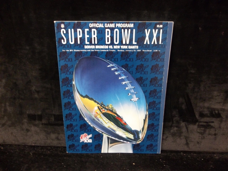 January 25, 1987 Super Bowl XXI Program- Broncos vs. Giants