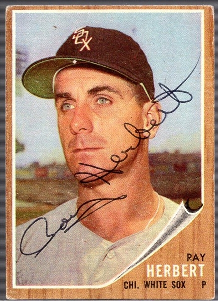 Autographed 1962 Topps Bsbl #8 Ray Herbert, White Sox