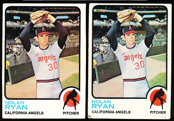 1973 Topps Bb- #220 Nolan Ryan, Angels- 2 Cards