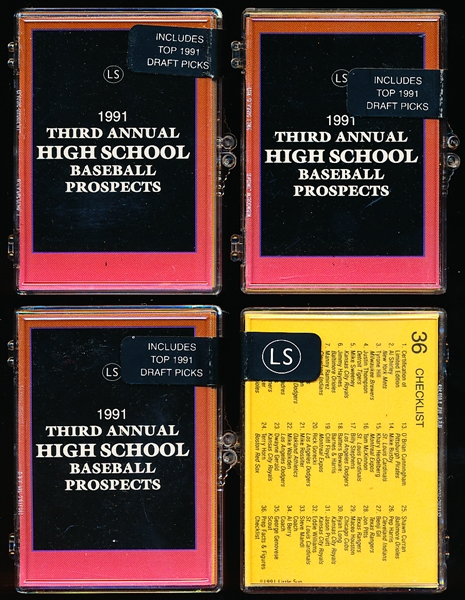 1991 Little Sun 3rd Annual High School Prospects Factory Sets of 36- 4 Sets