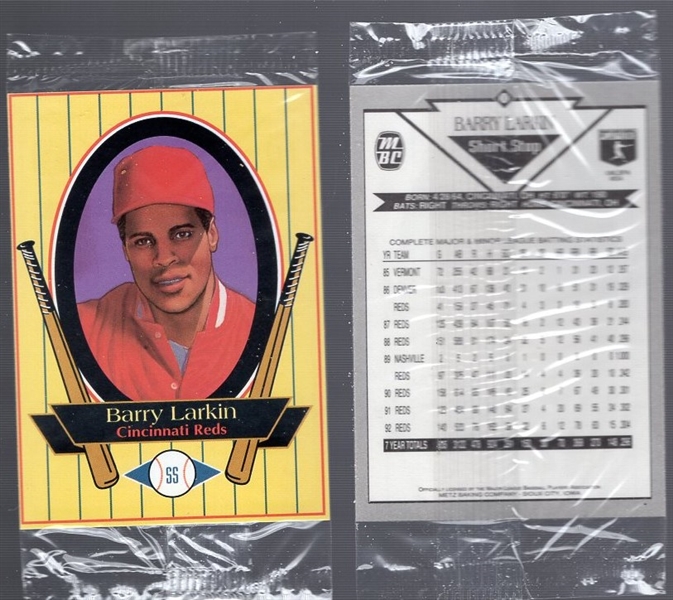 1993 Metz Baking MLB- #NNO Barry Larkin, Reds- 10 Cards in Unopened Cello Packs