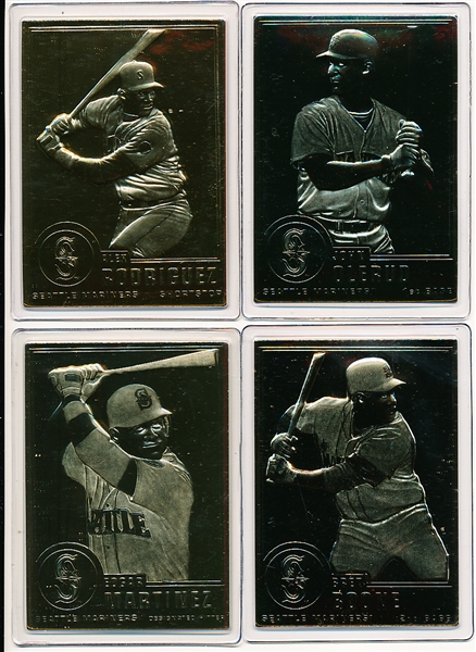 1996-’04 Danbury Mint 22kt Gold Bb- Seattle Mariners- 8 Diff.