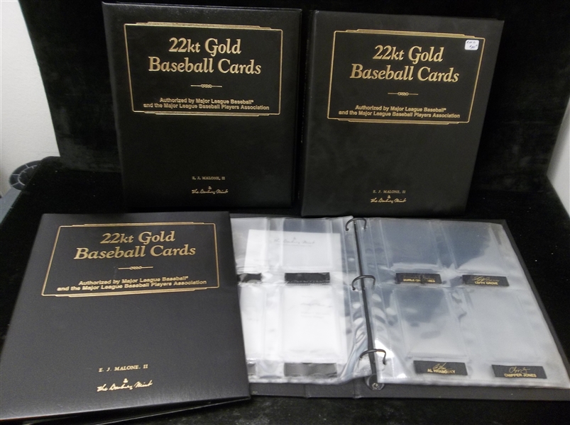 1996-’04 Danbury Mint 22kt Gold Baseball Albums & Pages- 4 Albums