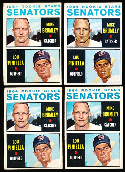 Lot Detail - 1964 Topps Bb- #167 Lou Piniella RC- 4 Cards