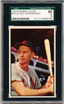 1953 Bowman Color Baseball- #101 Al “Red” Schoendienst, Cardinals- SGC 60 (Ex 5)