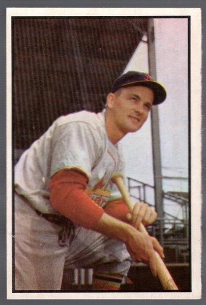 1953 Bowman Baseball Color- #142 Larry Miggins, Cardinals- Hi#