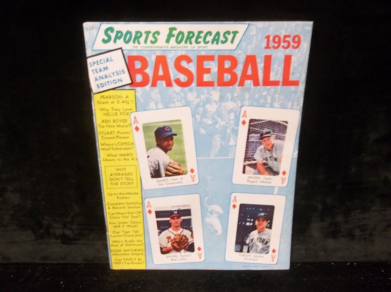 1959 Sports Forecast Magazine- Banks/Spahn/Jensen/Turley cover