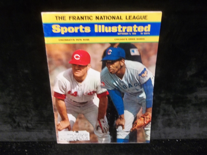 Sept 8, 1969 Sports Illustrated Mag- Pete Rose/ Ernie Banks cover