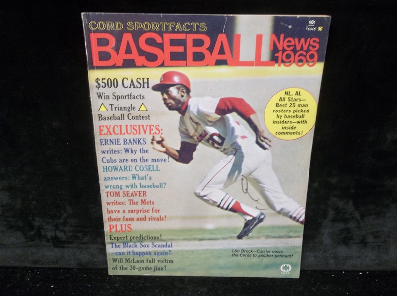 1969 Cord Sportfacts “Baseball News 1969” Magazine- Lou Brock cover