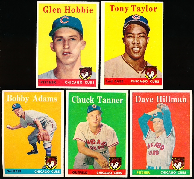 1958 Topps Bb- 5 Diff Chicago Cubs
