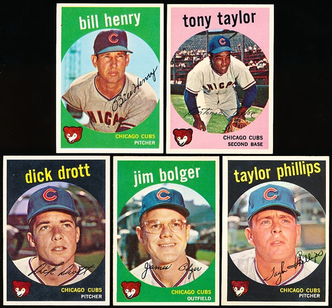 1959 Topps Bb- 5 Diff Chicago Cubs