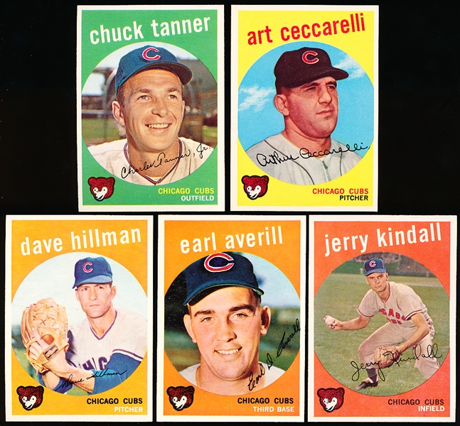 1959 Topps Bb- 5 Diff Chicago Cubs