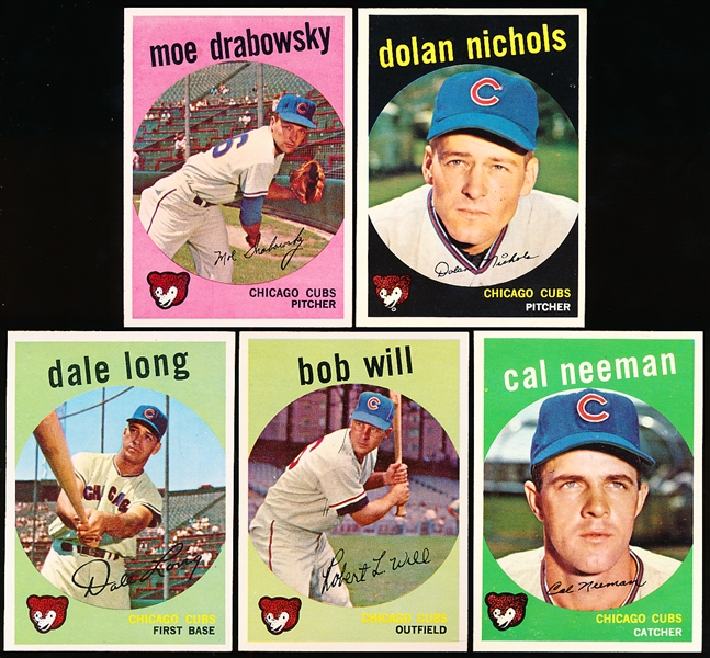 1959 Topps Bb- 5 Diff Chicago Cubs