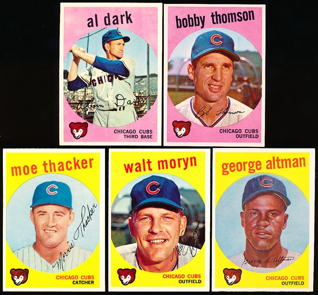 1959 Topps Bb- 5 Diff Chicago Cubs