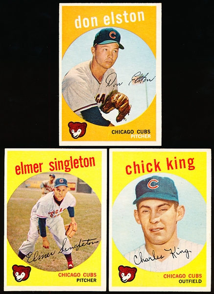 1959 Topps Bb- 3 Diff Chicago Cubs Hi#’s