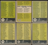 1961 Topps Bb- 6 Diff Checklists