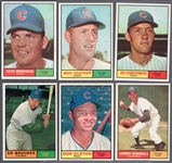 1961 Topps Baseball- 12 Diff Chicago Cubs