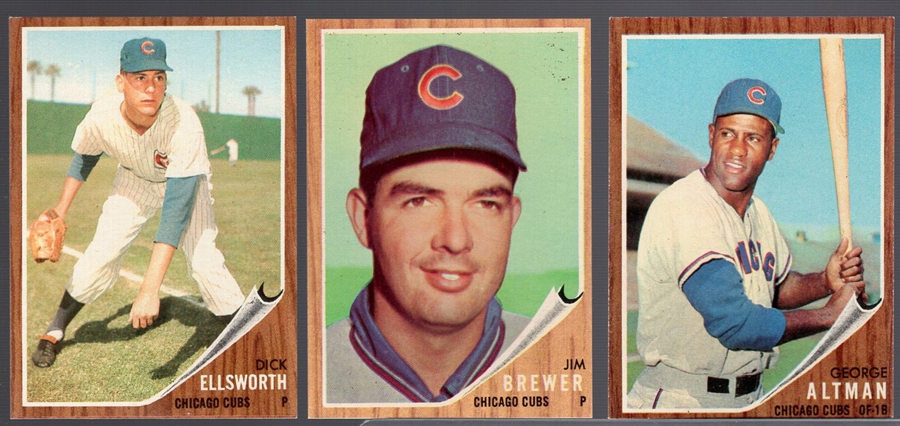 1962 Topps Baseball- 7 Diff Cubs