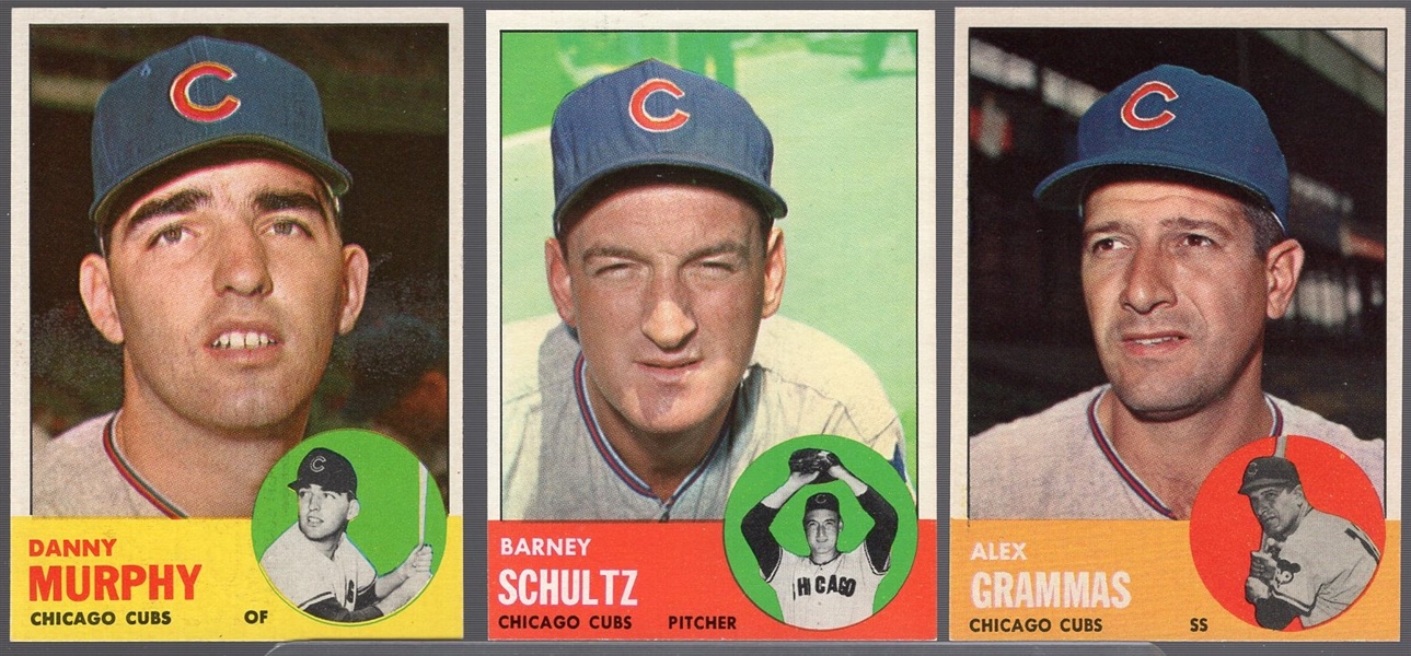 1963 Topps Bb- 7 Diff Cubs