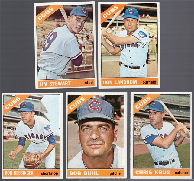 1966 O-Pee-Chee Bb- 5 Diff Cubs