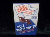 1938 Chicago Cubs Baseball Scorecard vs. St. Louis Cardinals