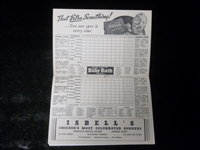 1943 Chicago Cubs Baseball Program- Vs. Pittsburgh