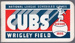 1935 Chicago Cubs -National League Scheduled Games – Schedule Booklet