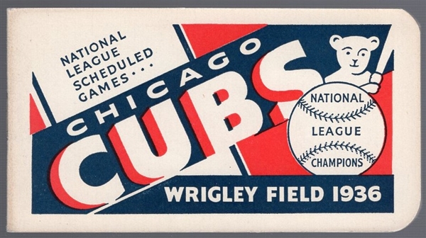 1936 Chicago Cubs -National League Scheduled Games – Schedule Booklet